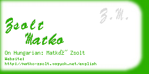 zsolt matko business card